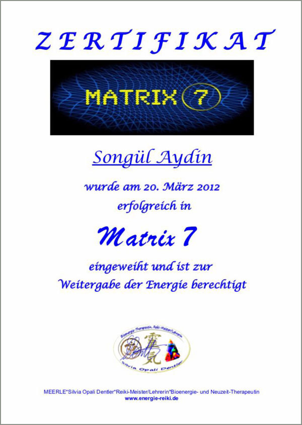 Matrix 7 Zertifikat