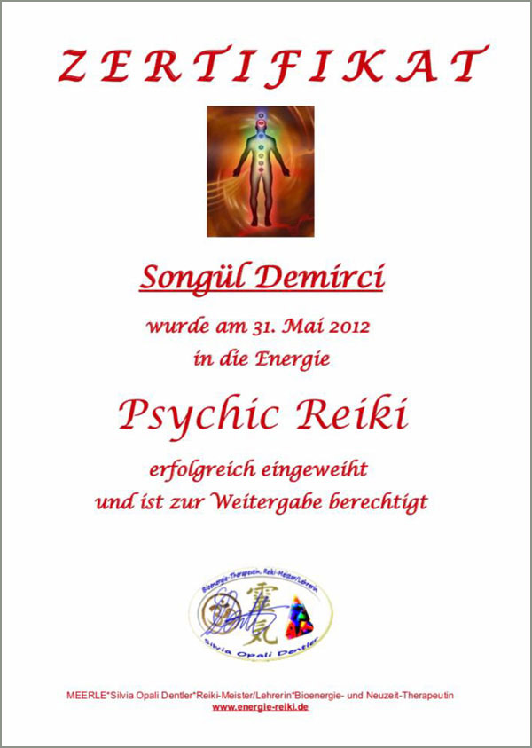 Psychic Reiki Zertifikat